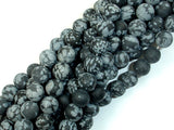 Matte Snowflake Obsidian, 8mm, Round Beads-BeadBasic