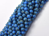 Howlite Turquoise - Blue with Gold Line, 8mm (8.3mm)-BeadBasic