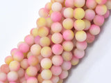 Matte Jade - Pink & Yellow, 8mm Round-BeadBasic
