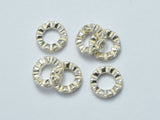 4pcs 925 Sterling Silver Beads, White CZ Spacer, 7.4mm-BeadBasic