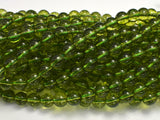 Quartz - Peridot Color, 8mm (8.5mm) Roun-BeadBasic