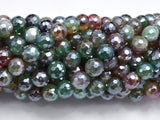 Mystic Coated Rainbow Agate, 8mm Faceted Round-BeadBasic