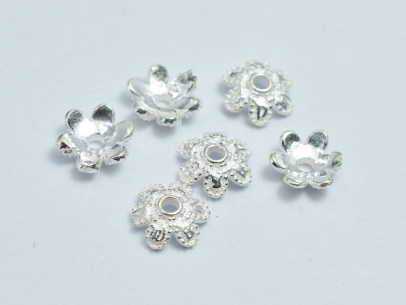 10pcs 925 Sterling Silver 6x2mm Flower Bead Caps-BeadBasic