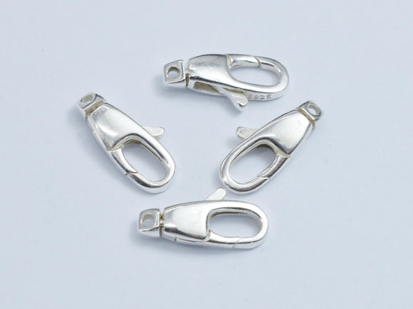 2pcs 925 Sterling Silver Oval Lobster Claw Clasp, Spring Clasp, 11x4mm