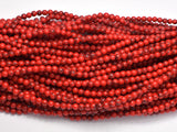 Red Howlite Beads, 4mm Round Beads-BeadBasic