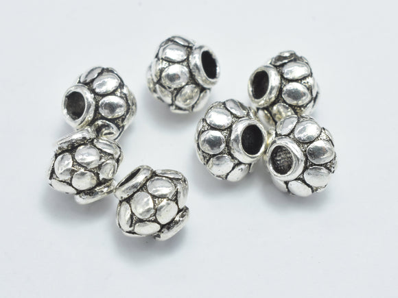 4pcs 925 Sterling Silver Beads-Antique Silver, 5.5x4.6mm Rondelle Beads-BeadBasic