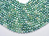 Mystic Coated Banded Agate-Green, 8mm Faceted Round-BeadBasic