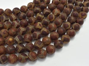 Matte Tibetan Agate Beads, 10mm Round Beads-BeadBasic