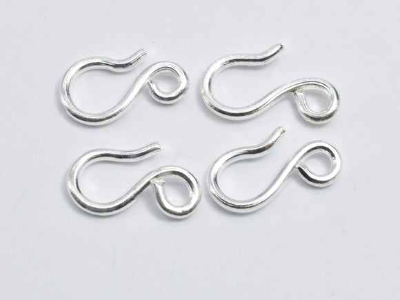 6pcs 925 Sterling Silver S Clasps, S Hook Clasp Connector, S Clasps, 12x7mm-BeadBasic