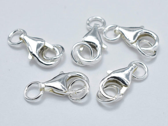 4pcs 925 Sterling Silver Lobster Claw Clasp, 9x5mm-BeadBasic