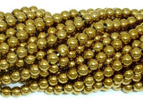 Hematite Beads-Gold, 6mm Round Beads-BeadBasic