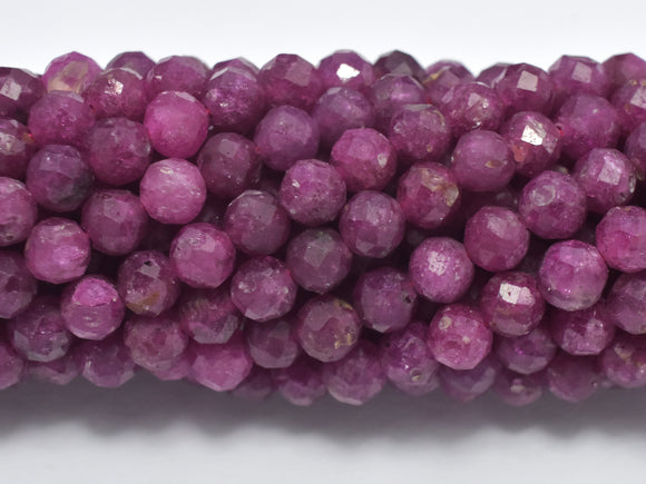 Ruby Beads, 3.8mm Micro Faceted Round-BeadBasic