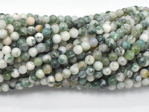 Tree Agate Beads, 4mm Round Beads-BeadBasic