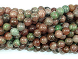 Red Green Garnet, 8mm Round Beads-BeadBasic