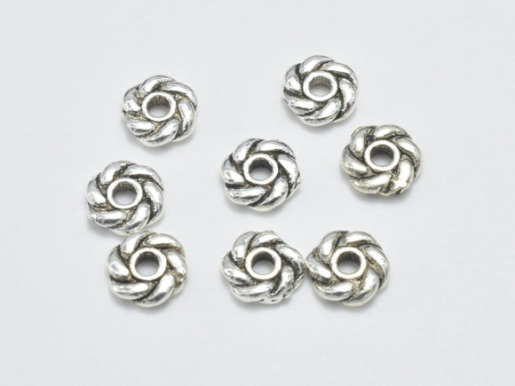 10pcs 925 Sterling Silver Spacers-Antique Silver, 5mm Space-BeadBasic