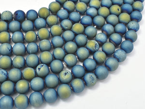 Druzy Agate Beads, Blue Geode Beads, Approx 8 mm(8.4mm) Round-BeadBasic