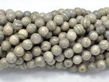 Gray Banded Jasper, 6mm (6.2mm) Round-BeadBasic