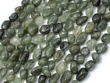 Green Rutilated Quartz Beads, Approx 6x8mm Nugget Beads-BeadBasic