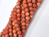 Orange Fire Agate, 8mm, Round-BeadBasic