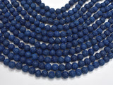 Dark Blue Lava Beads, Round, 8mm (8.5mm)-BeadBasic