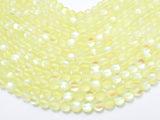 Matte Mystic Aura Quartz-Yellow, 8mm (8.5mm) Round-BeadBasic