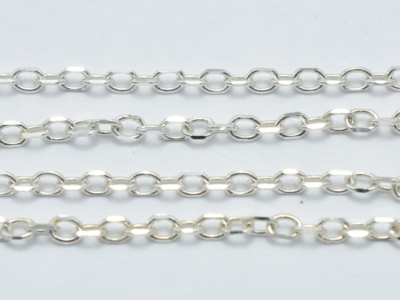 1foot 925 Sterling Silver Chain, Oval Chain-BeadBasic