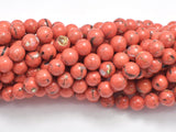 Shell Turquoise Howlite - Orange, 6mm (6.5mm)-BeadBasic