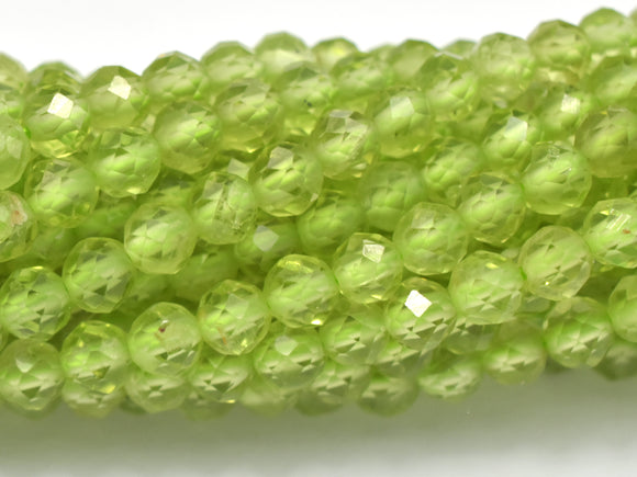 Peridot Beads, 3.3mmmm Micro Faceted Round-BeadBasic