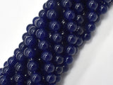 Jade - Dark Blue, 8mm, Round Beads, 14.5 Inch-BeadBasic