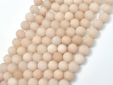 Matte Jade Beads, Cream White, 8mm (8.4mm) Round-BeadBasic