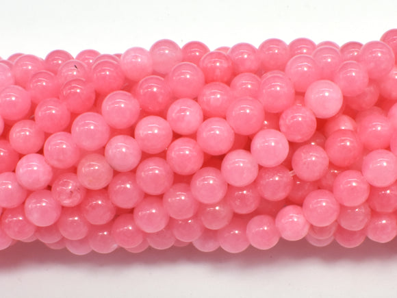 Jade Beads-Pink, 6mm Round Beads-BeadBasic
