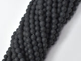 Matte Black Onyx, 6mm Round beads-BeadBasic