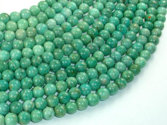 African Amazonite Beads, 7mm Round-BeadBasic