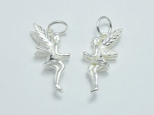 1pc 925 Sterling Silver Charms, Fairy Charms, 20x8mm-BeadBasic