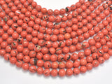 Shell Turquoise Howlite - Orange, 6mm (6.5mm)-BeadBasic