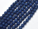 Dark Blue Lava Beads, Round, 8mm (8.5mm)-BeadBasic