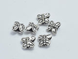 8pcs 925 Sterling Silver Beads-Antique Silver, Butterfly, 6x5mm-BeadBasic