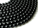 Black Tourmaline Beads, Round, 10mm-BeadBasic