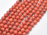 Shell Turquoise Howlite - Orange, 6mm (6.5mm)-BeadBasic