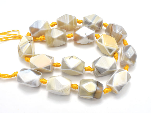 Agate Beads, 13x18mm Faceted Nugget Beads-BeadBasic