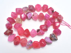 Agate Beads-Pink, 11x14mm Faceted Nugget Beads-BeadBasic
