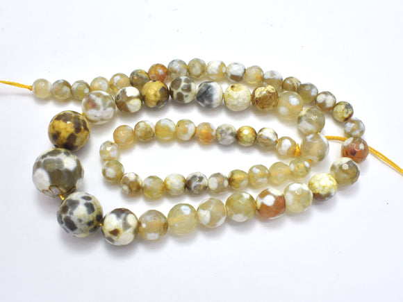 AGATE BEADS, 6-14MM GRADUATED FACETED ROUNG-BeadBasic
