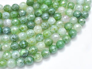 Mystic Coated Fire Agate- Green, 8mm Faceted-BeadBasic