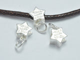 1pc 925 Sterling Silver Charms, Star Charms, Star Bails Connector, 8mm-BeadBasic