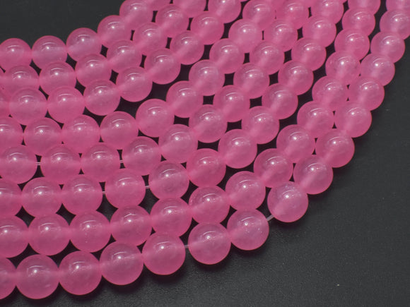 Sponge Quartz Beads-Pink, 8mm Round Beads-BeadBasic