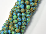 Turquoise Howlite-Blue & Green, 8mm Round Beads-BeadBasic