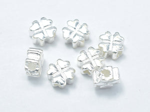 4pcs 925 Sterling Silver Beads-Flower, 5x5mm-BeadBasic