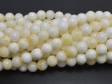 Mother of Pearl Beads, MOP, Creamy White, 8mm Round-BeadBasic