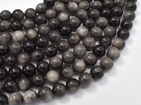 Silver Obsidian Beads, 8mm (8.4mm)-BeadBasic