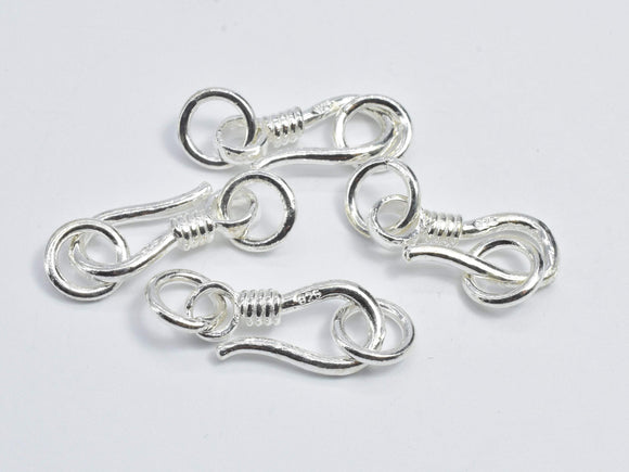 2pcs 925 Sterling Silver S Clasps, S Hook Clasp Connector, S Clasp, 14x7mm-BeadBasic